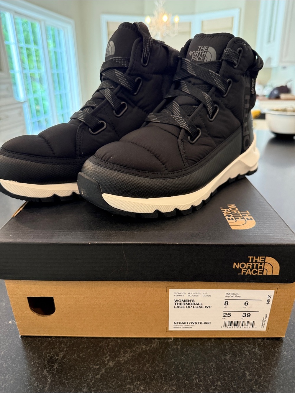 The North Face Women’s Black Insulated Lace-Up Winter Boots